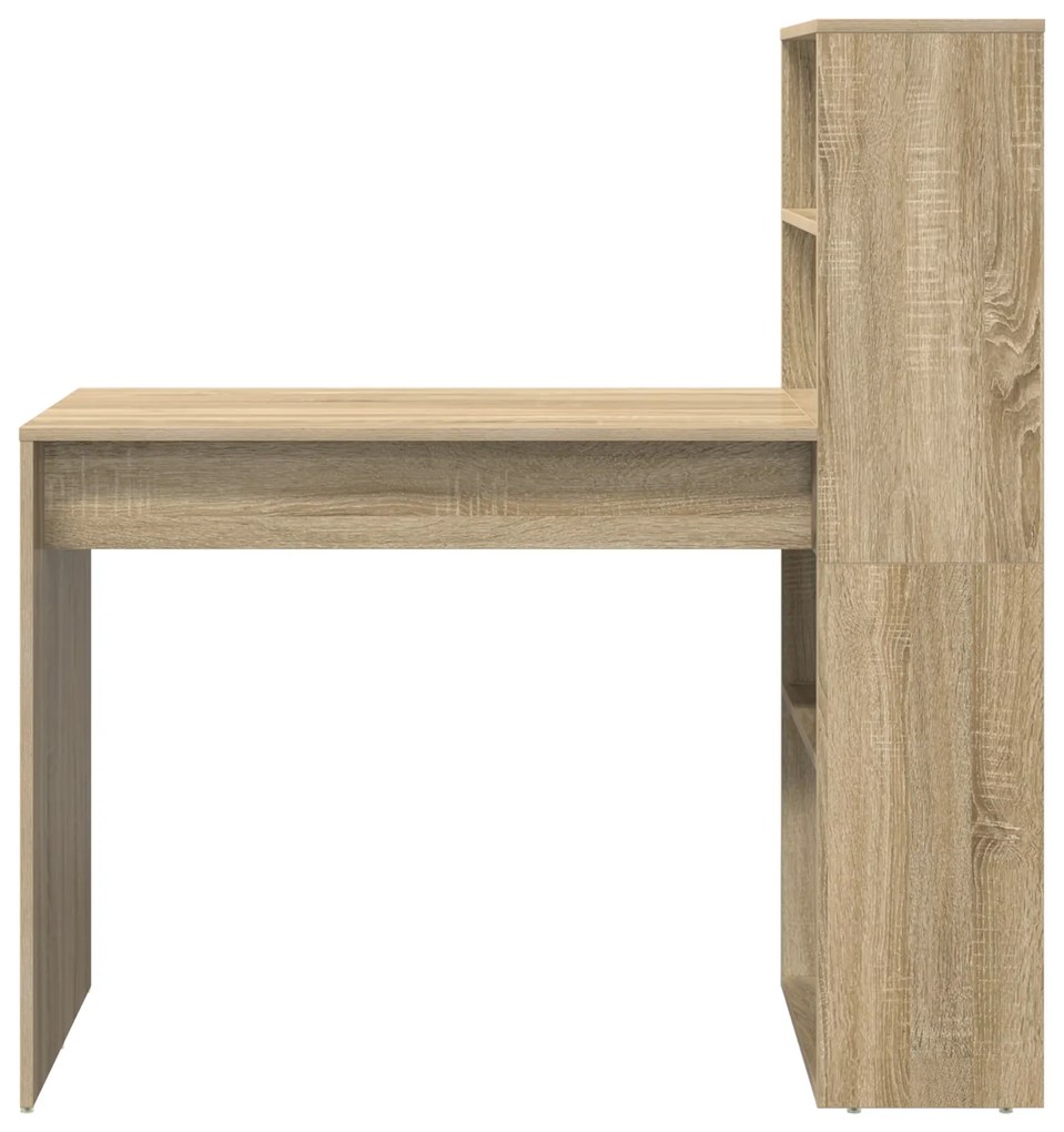 vidaXL Γραφείο με Αποθήκευση Καρυδιά Sonoma 113x54x120 εκ. Κατασκευασμένο Ξύλο