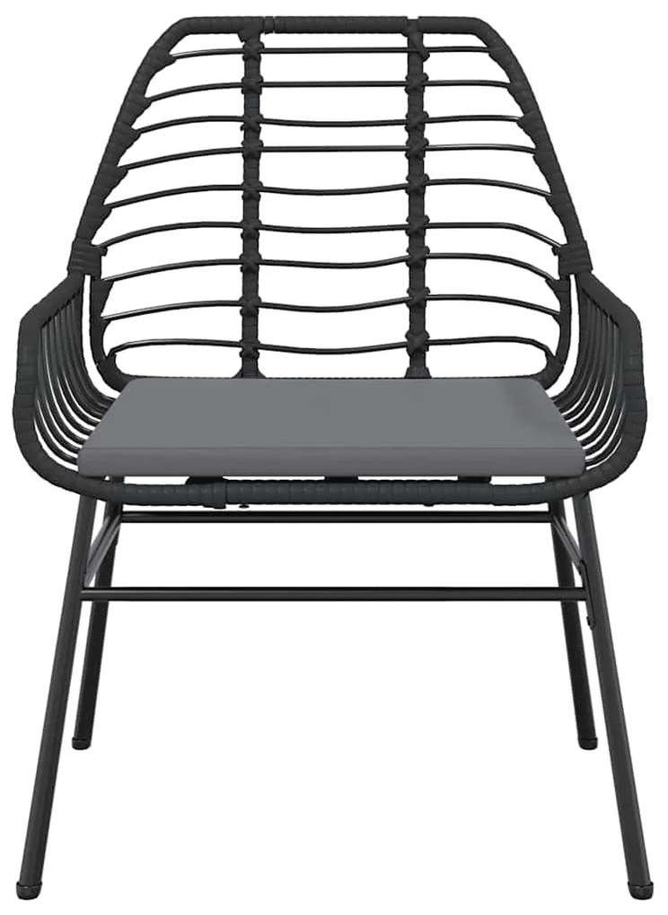 vidaXL Σετ Τραπεζαρίας Κήπου 9 τεμ Μαύρο Συνθ.Ρατάν/Γυαλί με Μαξιλάρια