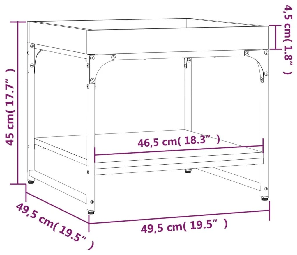 ΤΡΑΠΕΖΑΚΙ ΣΑΛΟΝΙΟΥ ΚΑΠΝΙΣΤΗ ΔΡΥΣ 49,5X49,5X45 ΕΚ. ΕΠΕΞ. ΞΥΛΟ 832810