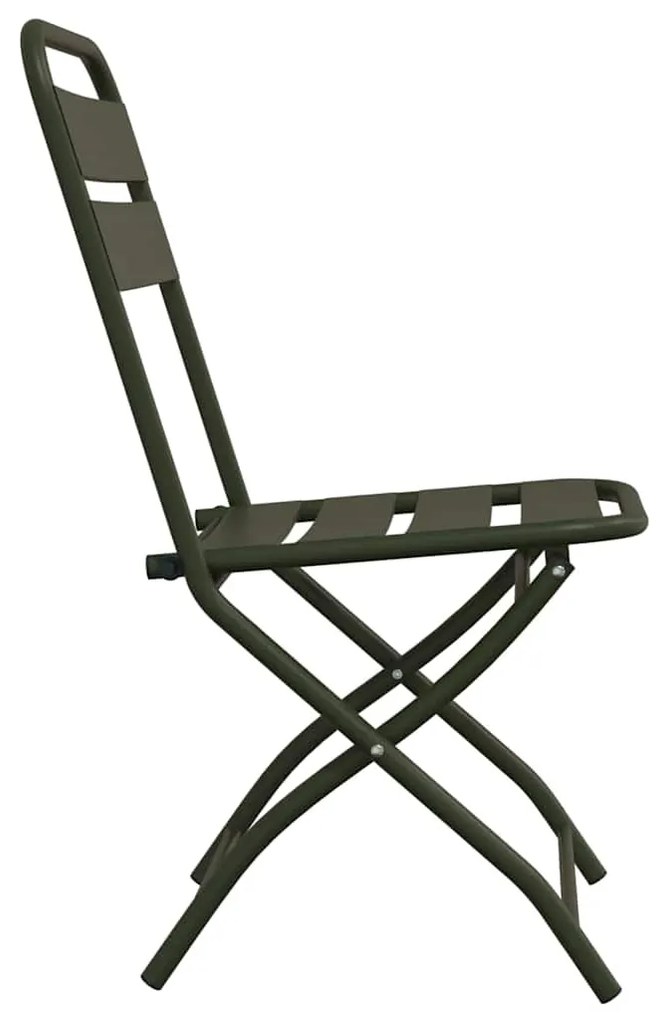vidaXL Πτυσσόμενη Καρέκλα Κήπου 2 pcs Πράσινο 55 x 56.5 x 91εκ Ατσάλι