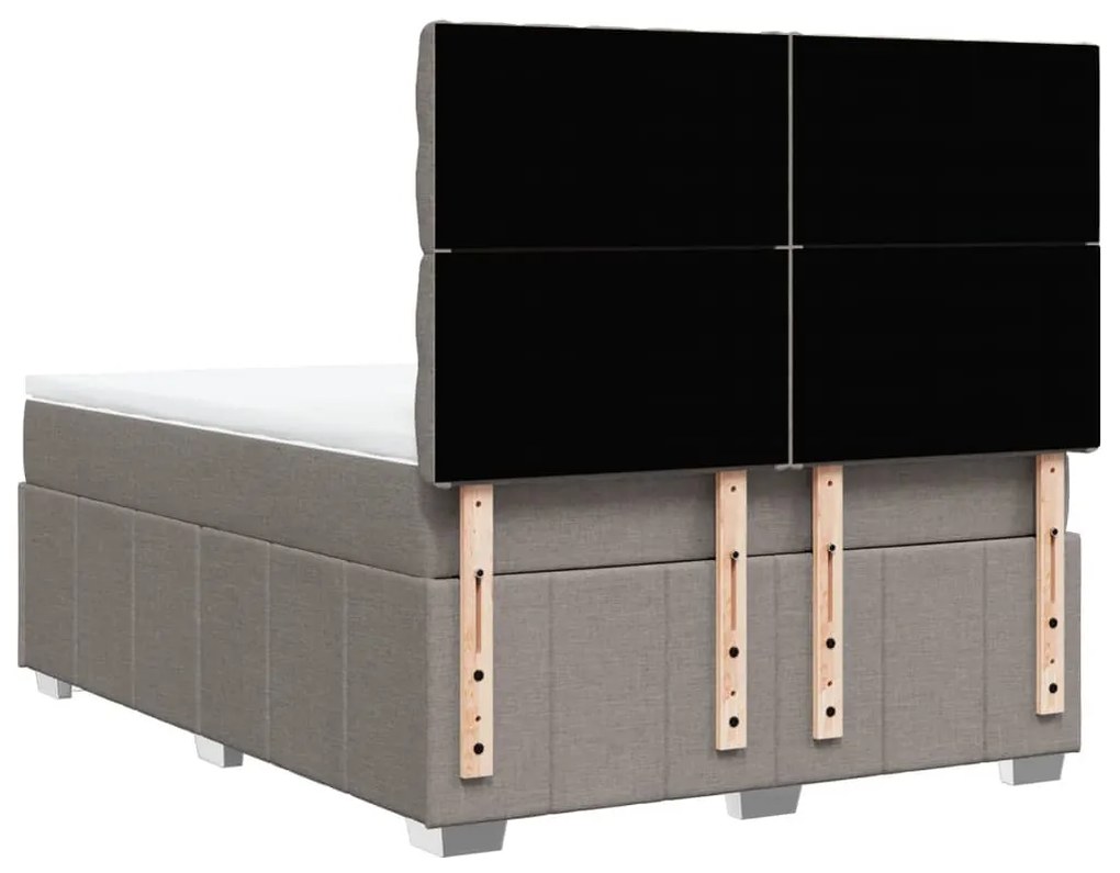 vidaXL Κρεβάτι Boxspring με Στρώμα Taupe 160x200 εκ. Υφασμάτινο