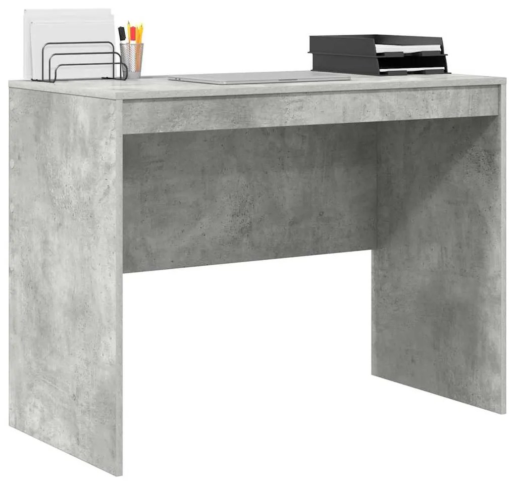 vidaXL Γραφείο Γκρι σκυροδέματος 100 x 50 x 76 εκ. Επεξεργασμένο ξύλο