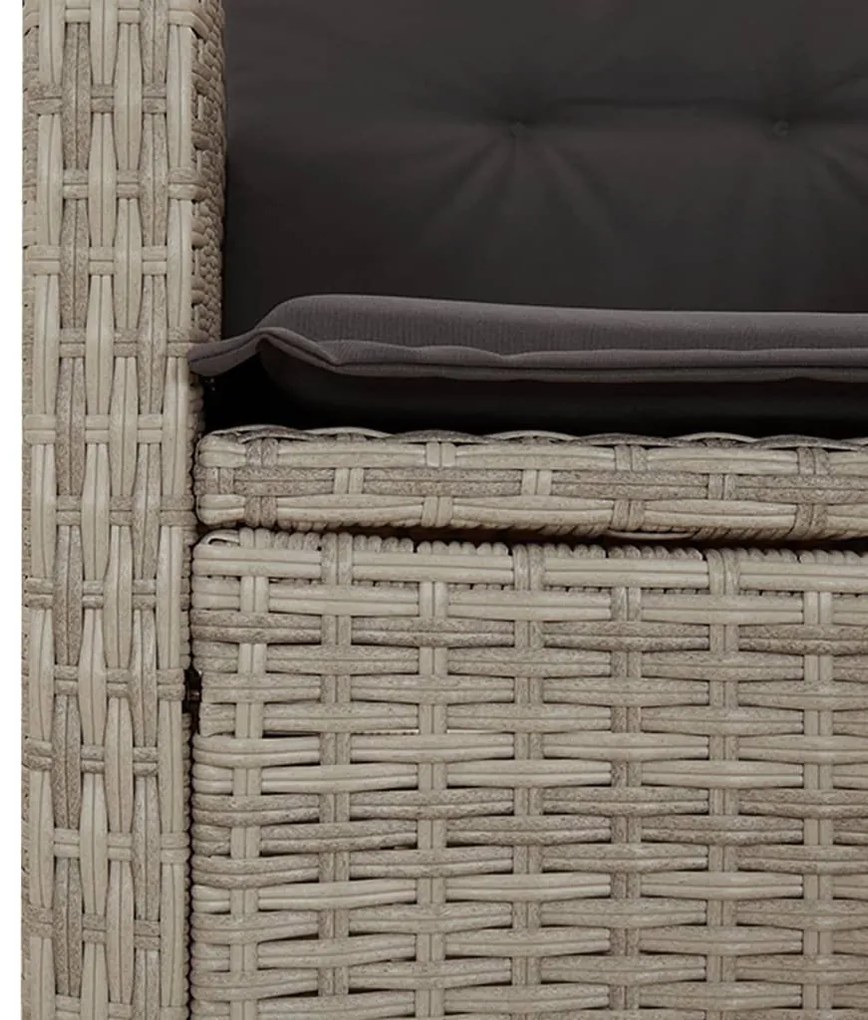 Σετ Τραπεζαρίας Κήπου 5 τεμ. Αν. Γκρι Συνθ. Ρατάν με Μαξιλάρια 3212844