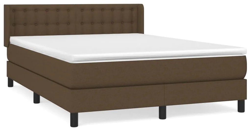 ΚΡΕΒΑΤΙ BOXSPRING ΜΕ ΣΤΡΩΜΑ ΣΚΟΥΡΟ ΚΑΦΕ 140X200 ΕΚ ΥΦΑΣΜΑΤΙΝΟ 3130036