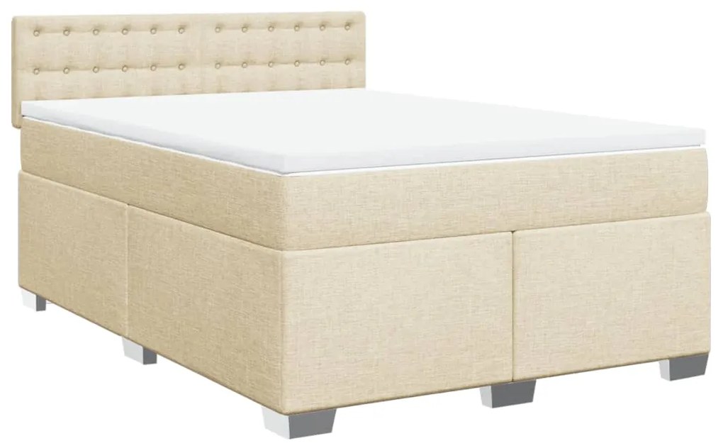 ΚΡΕΒΑΤΙ BOXSPRING ΜΕ ΣΤΡΩΜΑ ΚΡΕΜ 140X190 ΕΚ. ΥΦΑΣΜΑΤΙΝΟ 3288202