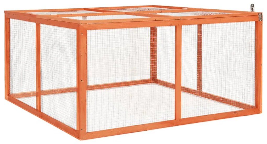 vidaXL Κλουβί Κουνελιών 124 x 120 x 60 εκ. από Μασίφ Ξύλο Ελάτης