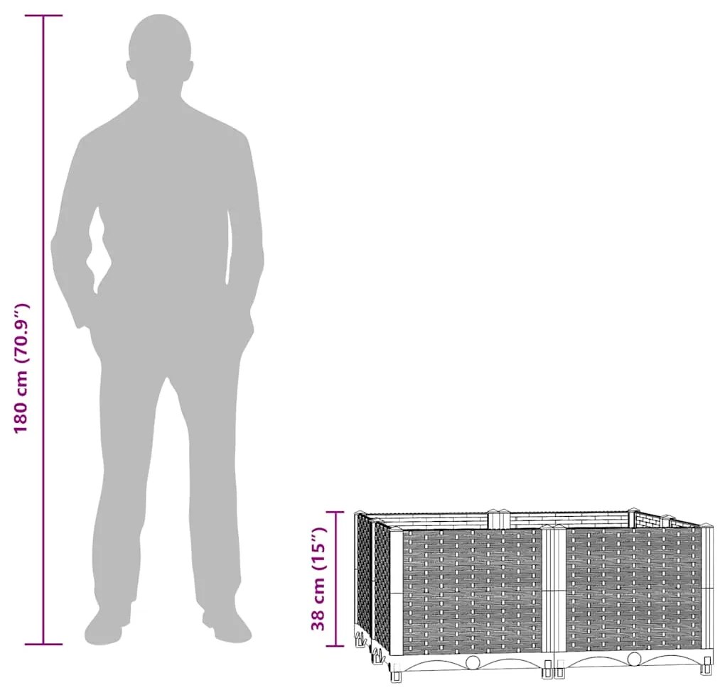 vidaXL Ζαρντινιέρα 80 x 80 x 38 εκ. από Πολυπροπυλένιο