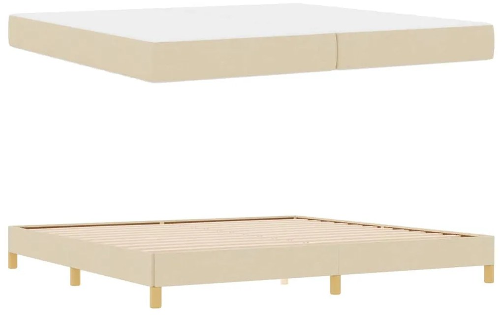 vidaXL Κρεβάτι με ελατήρια Κρέμα, Καφέ 200 x 200 cm