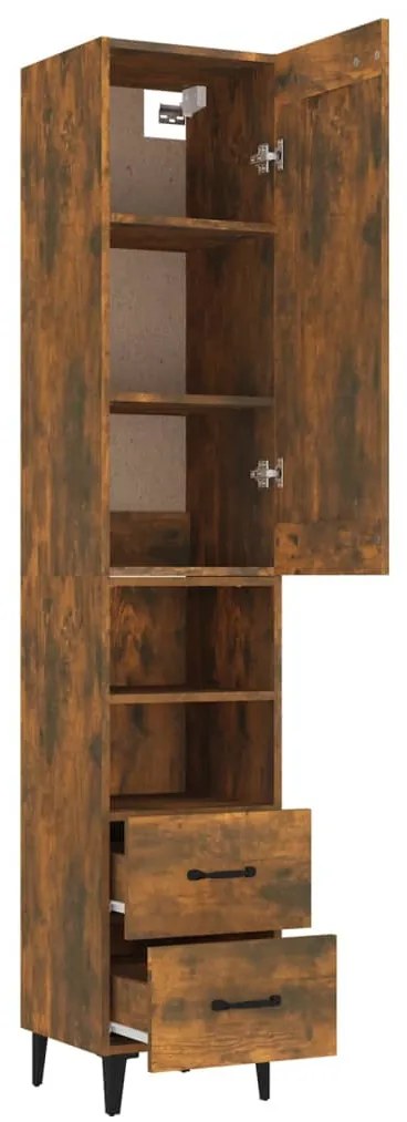 vidaXL Ντουλάπι Καπνιστή δρυς 35x34x180 εκ. από Επεξεργασμένο Ξύλο