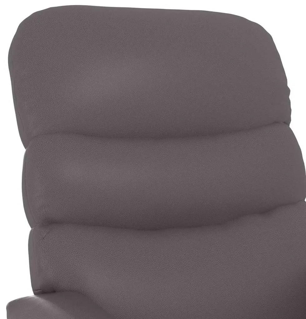 vidaXL Πολυθρόνα Ανακλινόμενη Γκρι από Συνθετικό Δέρμα