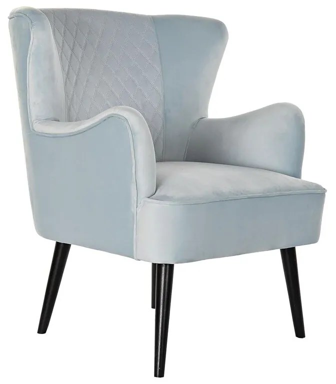 Πολυθρόνα DKD Home Decor Μαύρο Μέταλλο Sky μπλε (76 x 76 x 82 cm)
