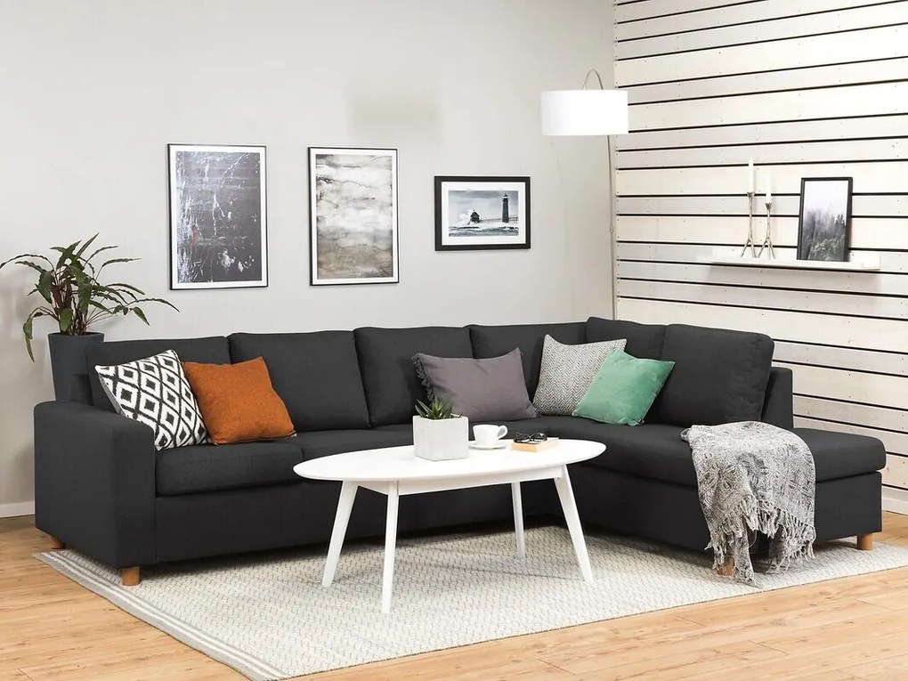 Γωνιακός Καναπές Scandinavian Choice C165, Μαύρο, 287x199x79cm
