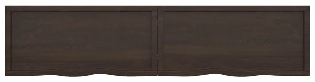 Πάγκος Μπάνιου Σκούρο Καφέ 220x50x(2-4) εκ. Επεξεργ. Μασίφ Ξύλο - Γκρι