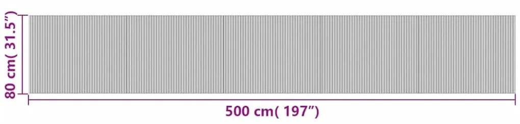 Χαλί Ορθογώνιο Μαύρο 80 x 500 εκ. Μπαμπού - Μαύρο