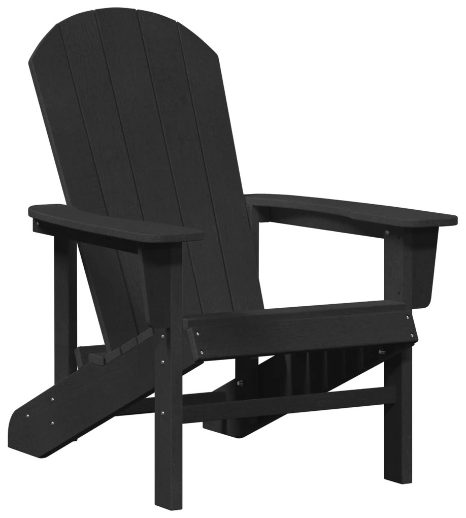 vidaXL Καρέκλα Adirondack Μαύρη 74x82x91 εκ. HDPE