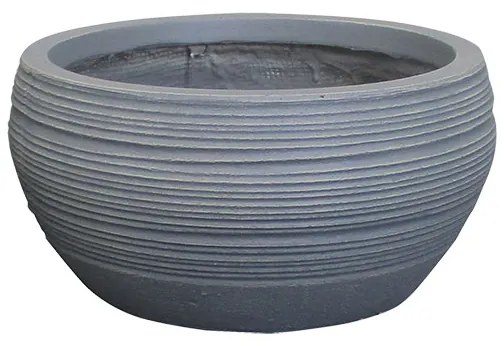 MarHome ΚΑΣΠΩ FIBER CLAY ΓΚΡΙ ΓΡΑΜΜΕΣ ΓΑΒΑΘΑ ΜΕΣΑΙΟ Φ44x21cm 06-00-20726-M