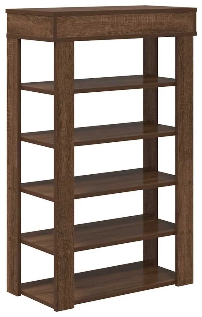 Ράφι παπουτσιών καφέ δρυς 60x30x98 cm Κατασκευασμένο ξύλο - Καφέ