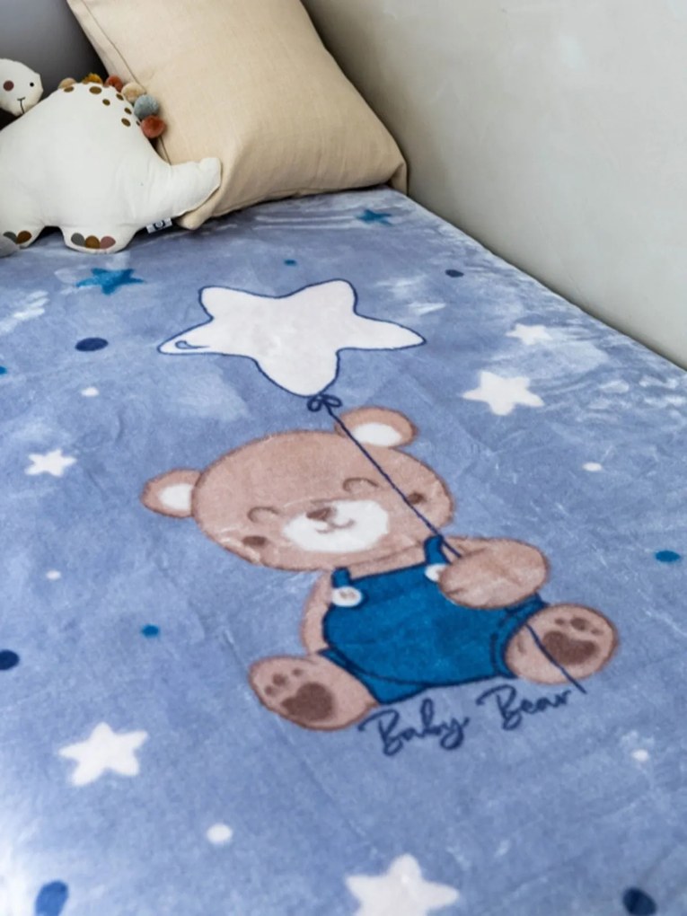 Κουβέρτα Βελουτέ Κούνιας 1571 Blue 110x140