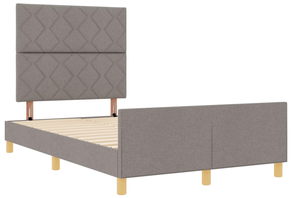 vidaXL Σκελετός Κρεβατιού με κεφαλάρι Taupe 120 x 200 cm ύφασμα