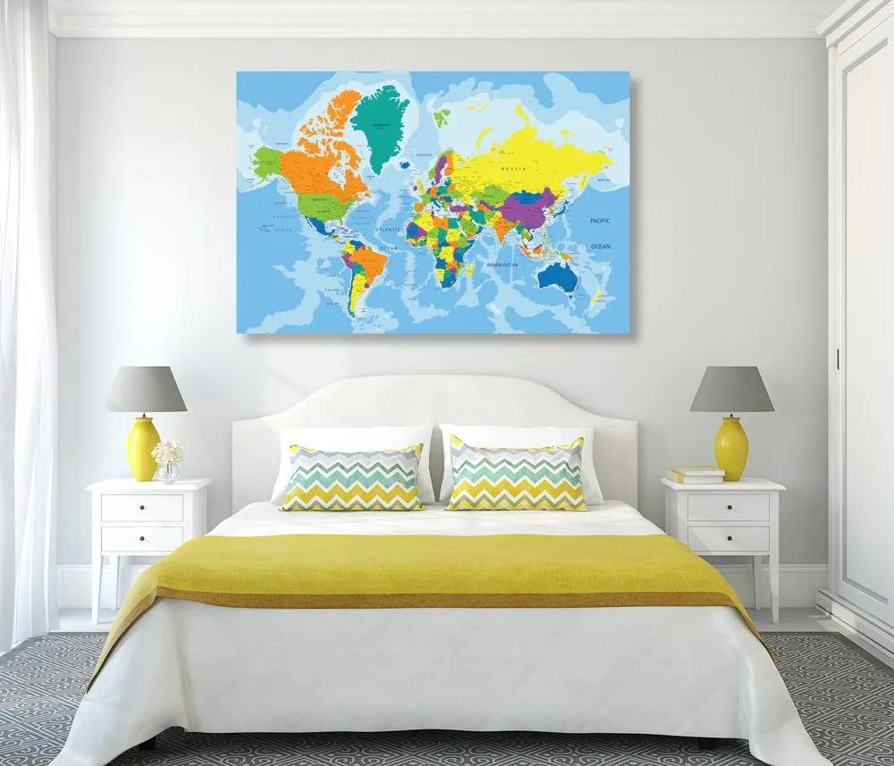 Εικόνα στον παγκόσμιο χάρτη χρώματος φελλού - 120x80  arrow