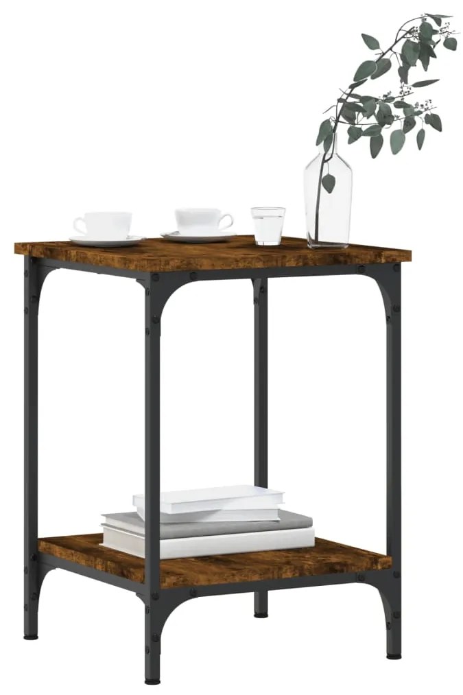 vidaXL Τραπεζάκι Σαλονιού Καπνιστή Δρυς 40 x 40 x 45 εκ. Επεξ. Ξύλο