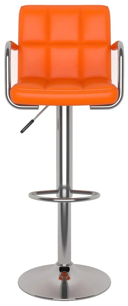 vidaXL Σκαμπό Μπαρ 2 τεμ. Πορτοκαλί από Συνθετικό Δέρμα