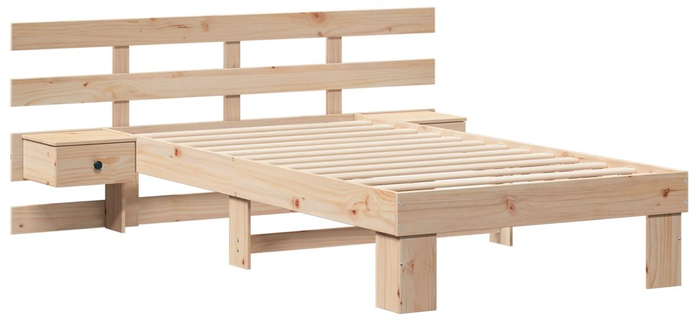 vidaXL Σκελετός Κρεβατιού Καφέ 75 x 190 cm Μασίφ ξύλο πεύκου