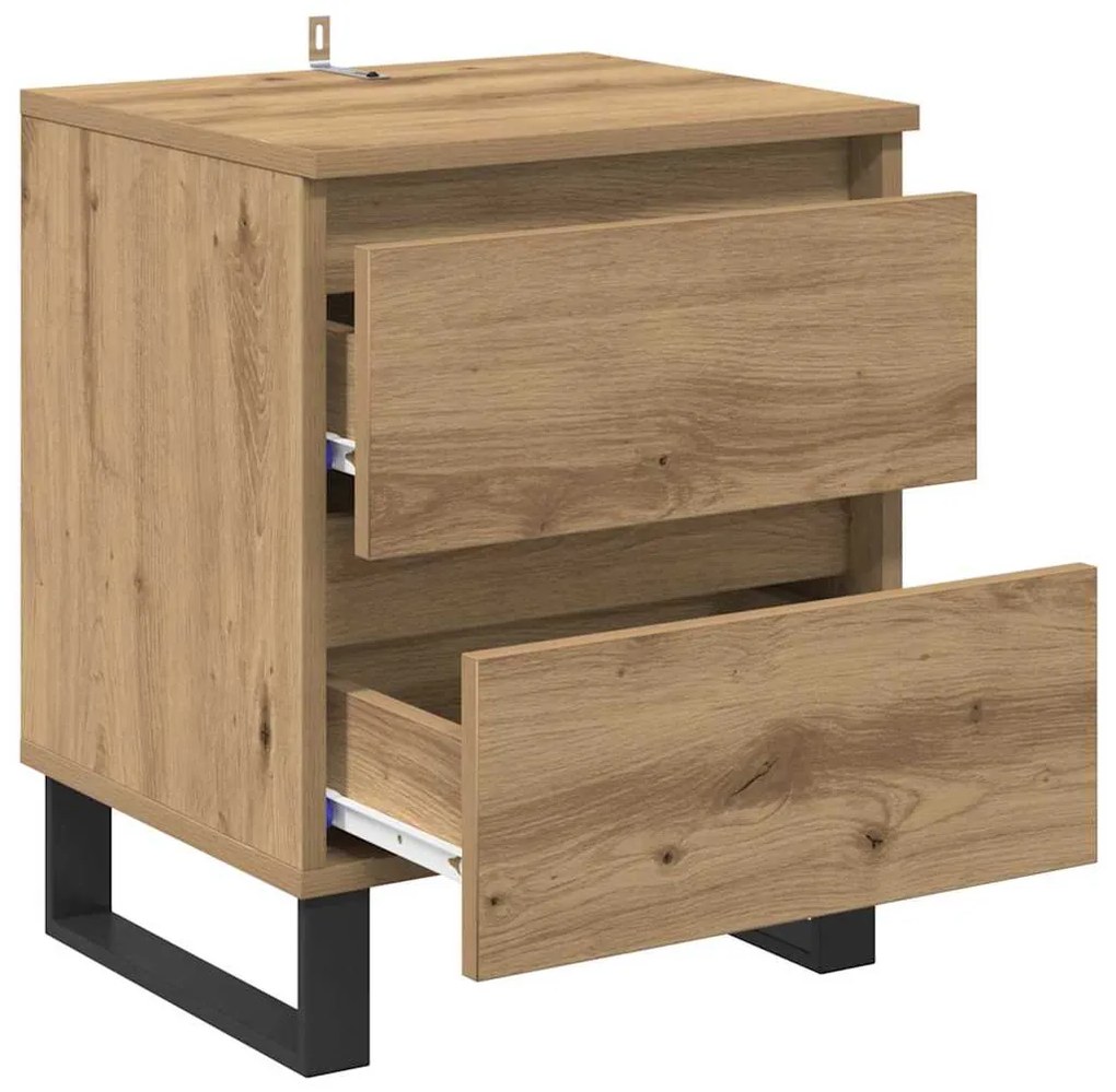 vidaXL Κομοδίνο Artisan Oak 40 x 35 x 50 εκ. Επεξεργασμένο ξύλο