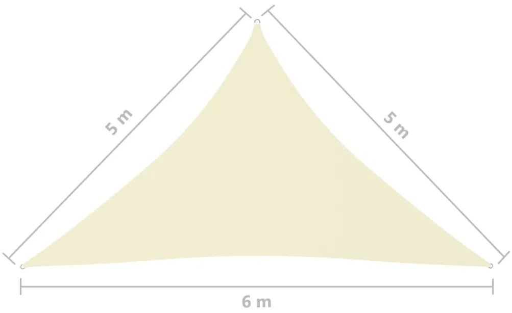 Πανί Σκίασης Τρίγωνο Κρεμ 5 x 5 x 6 μ. από Ύφασμα Oxford - Κρεμ