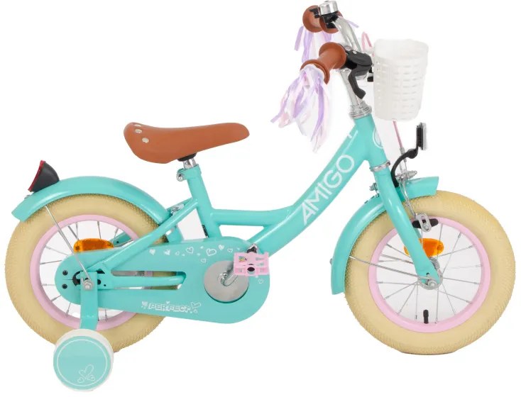 Perfect 12 Inch 21 cm Girls Coaster Brake TurquoiseAMIGO