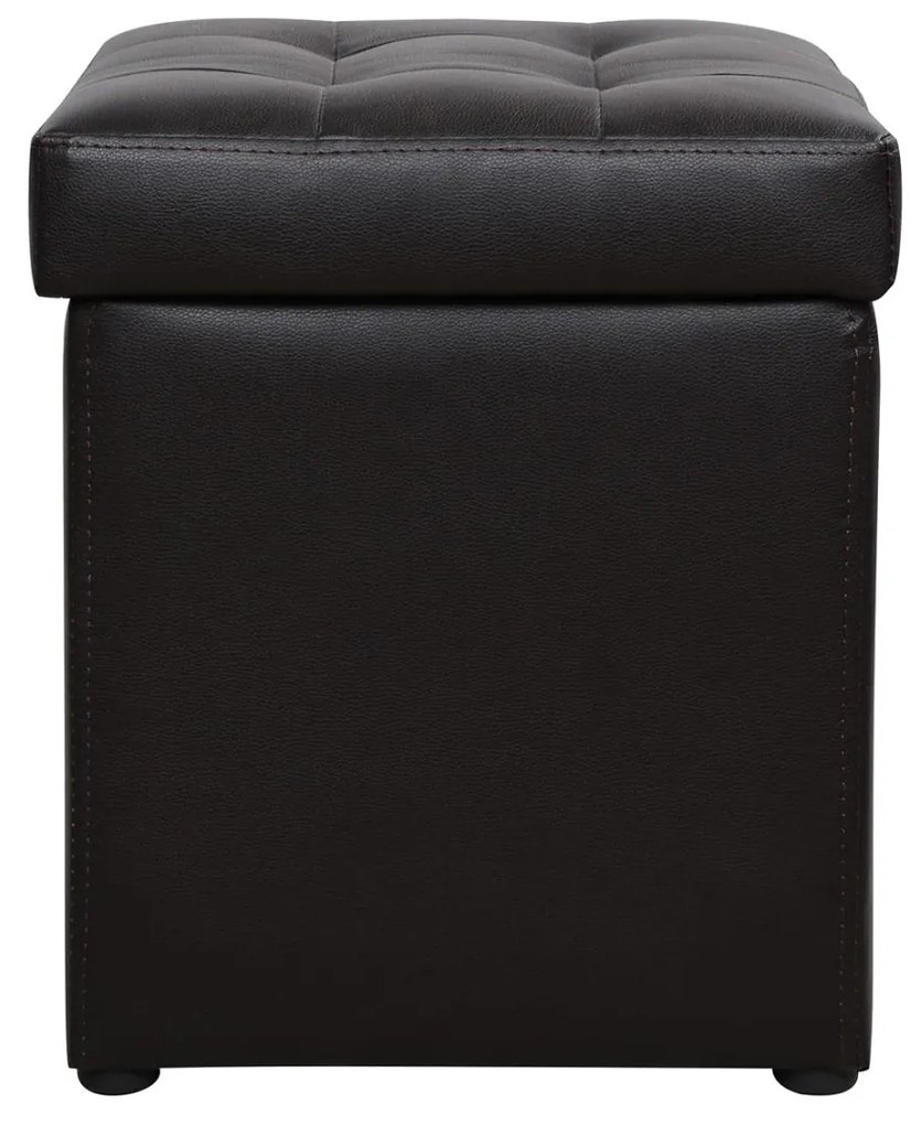 Σκαμπό CUBE με Αποθηκευτικό χώρο και PU Καφέ 36,5x36,5x36Υ εκ. 36.5x36.5x36 εκ.