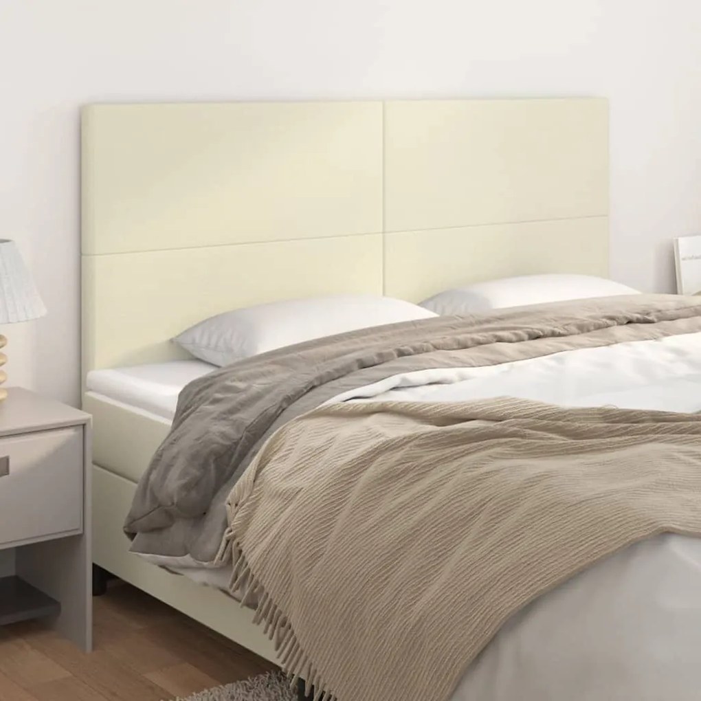 vidaXL Κεφαλάρια Κρεβατιού 4 τεμ. Κρεμ 100x5x78/88 εκ. Συνθετικό Δέρμα
