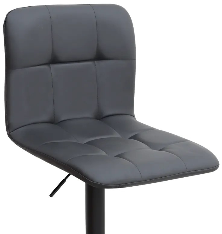 Σκαμπό μπαρ Carmelo Megapap με ρυθμιζόμενο ύψος PU μαύρο - βάση μαύρο ματ 45x42x90/113εκ.