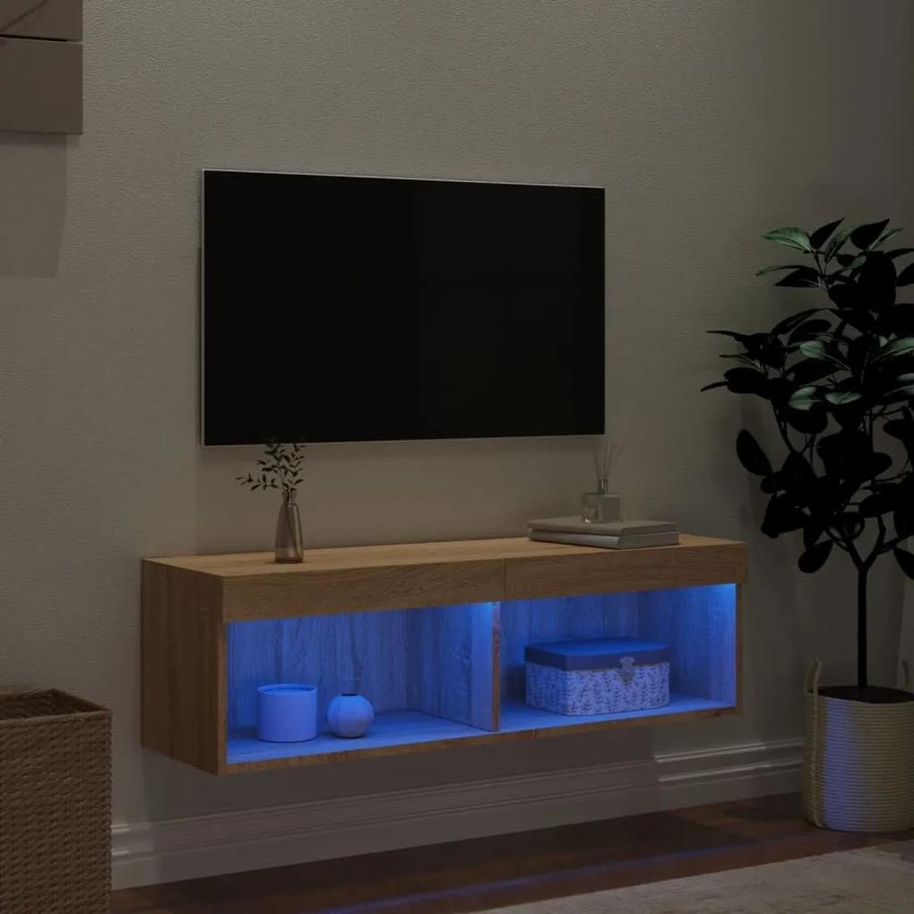 Έπιπλο Τηλεόρασης με LED Sonoma Δρυς 240 x 35 x 40 εκ. - Καφέ