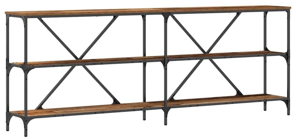 vidaXL Τραπέζι Κονσόλας με ράφι Παλιό Ξύλο 200 x 30 x 75 εκ