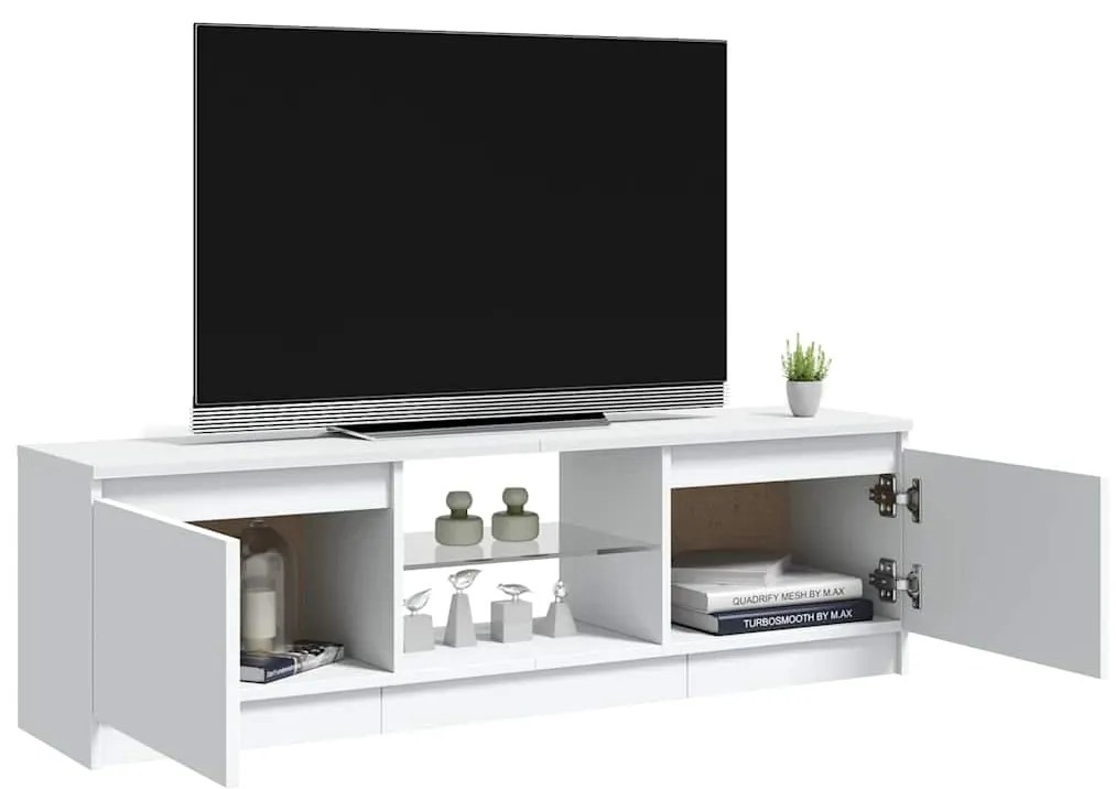 vidaXL Έπιπλο Τηλεόρασης με LED Λευκό 120 x 30 x 36 εκ.
