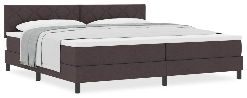 vidaXL Κρεβάτι με Στρώμα Σπαστό Σκούρο Καφέ 200x200 εκ. Ύφασμα
