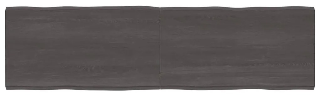 Επιφ Τραπεζιού Αν Καφέ 180x50x(2-4)εκ.Ακατέργ. Μασίφ Ξύλο Δρυός - Καφέ