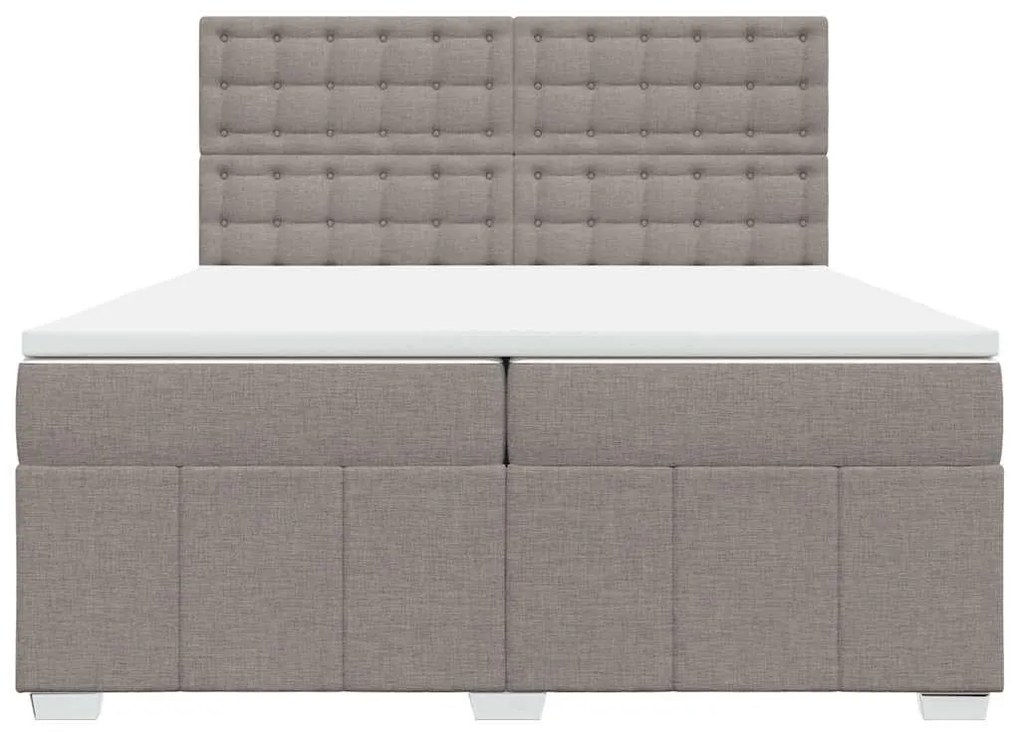 vidaXL Κρεβάτι Boxspring με Στρώμα Taupe 200x200 εκ. Υφασμάτινο