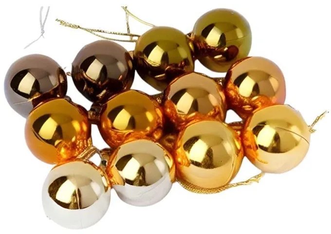 Σετ Χριστουγεννιάτικες μπάλες - 8cm - 12pcs - 326048 - Gold-326048_GOLD