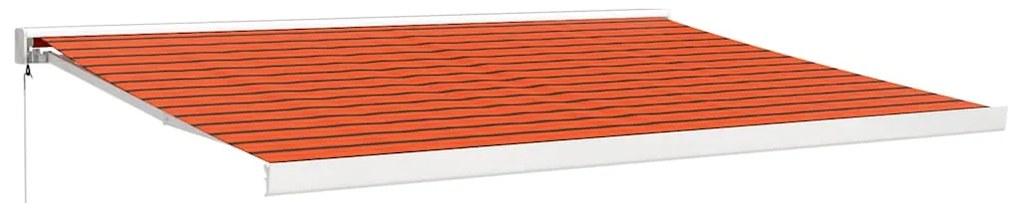 vidaXL Τέντα Πτυσσόμενη Πορτοκαλί/Καφέ 4 x 3 μ. Ύφασμα και Αλουμίνιο