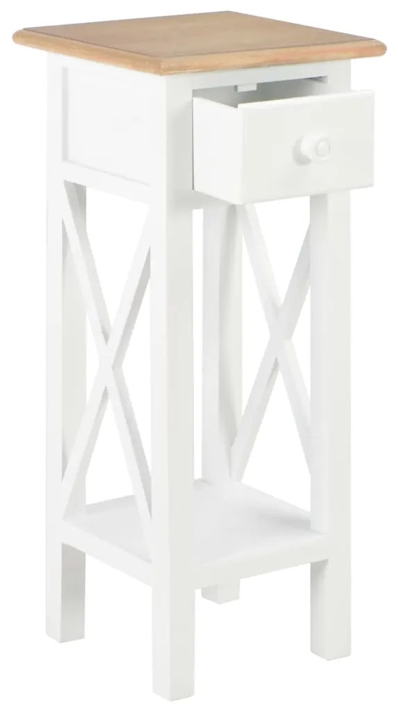 vidaXL Τραπεζάκι Βοηθητικό Λευκό 27 x 27 x 65,5 εκ. Ξύλινο