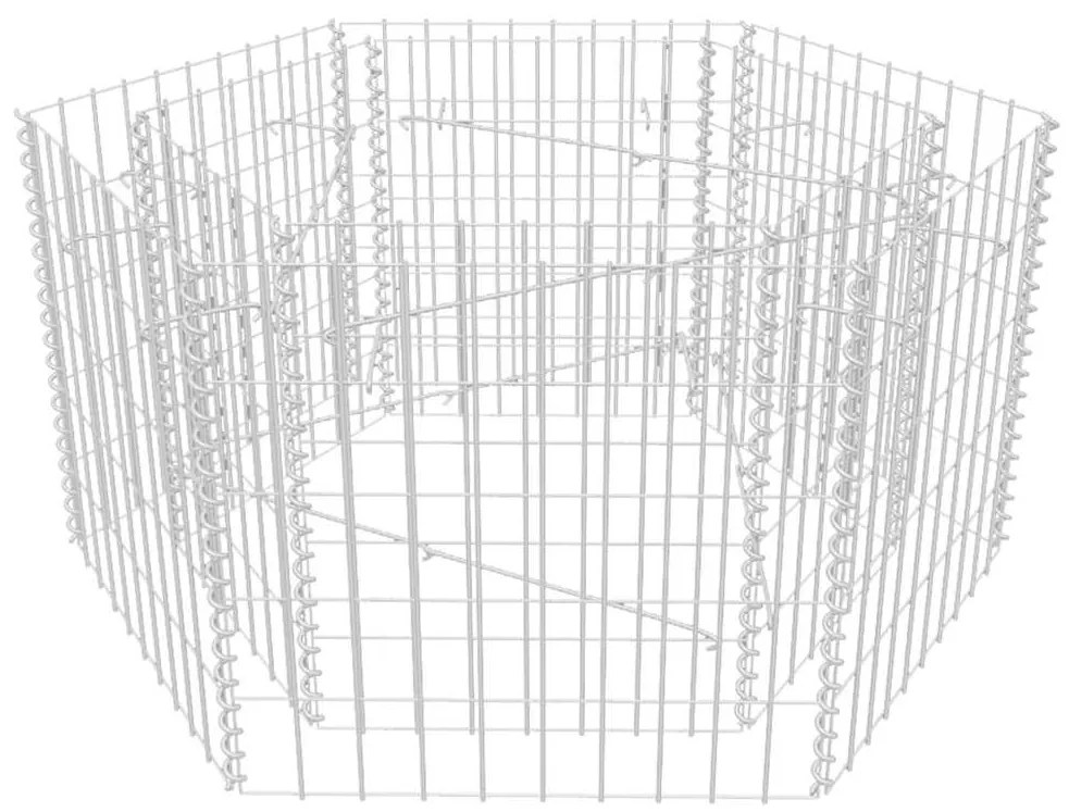 vidaXL Συρματοκιβώτιο - Γλάστρα Υπερυψωμένη Εξάγωνη 100 x 90 x 50 εκ.