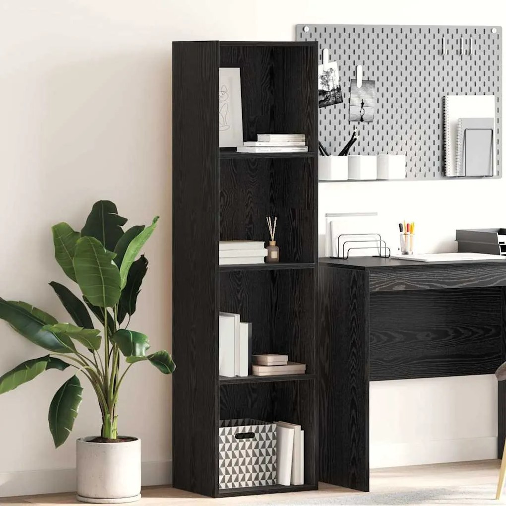 vidaXL Βιβλιοθήκη Μαύρη δρυς 40 x 30 x 152 εκ. Επεξεργασμένο ξύλο