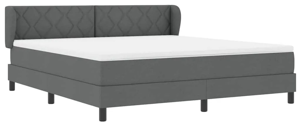 vidaXL Κρεβάτι box spring με στρώμα Σκούρο γκρι 180 x 200 cm ύφασμα