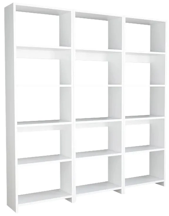ΒΙΒΛΙΟΘΗΚΗ RABUKU PAKOWORLD ΣΕ ΛΕΥΚΗ ΑΠΟΧΡΩΣΗ 146X22X160ΕΚ