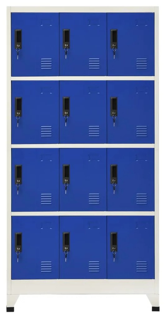 vidaXL Φοριαμός Γκρι και Μπλε 90 x 45 x 180 εκ. Ατσάλινος