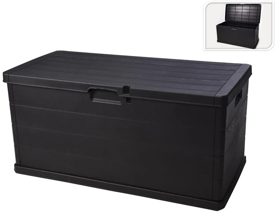 Μπαούλο Αποθήκευσης Κήπου με Χωρητικότητα 340lt και Διαστάσεις 118x59x57cm - Μαύρο