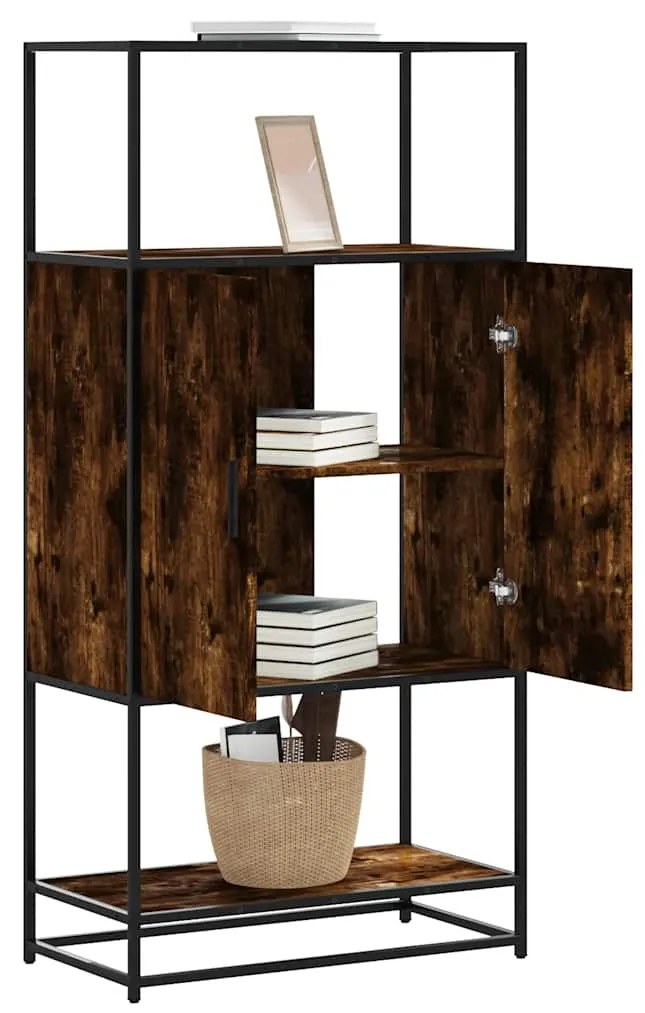 Highboard Καπνιστή δρυς 68x35x139 cm Κατασκευασμένο ξύλο