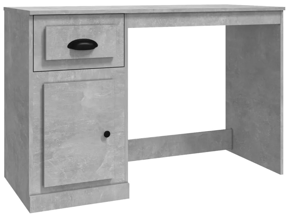 vidaXL Γραφείο με Συρτάρι Γκρι Σκυροδέματος 115x50x75 εκ. Επεξ. Ξύλο